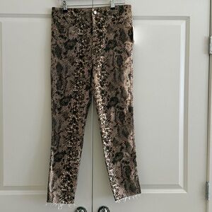 Free people snakeskin print jeans NWT